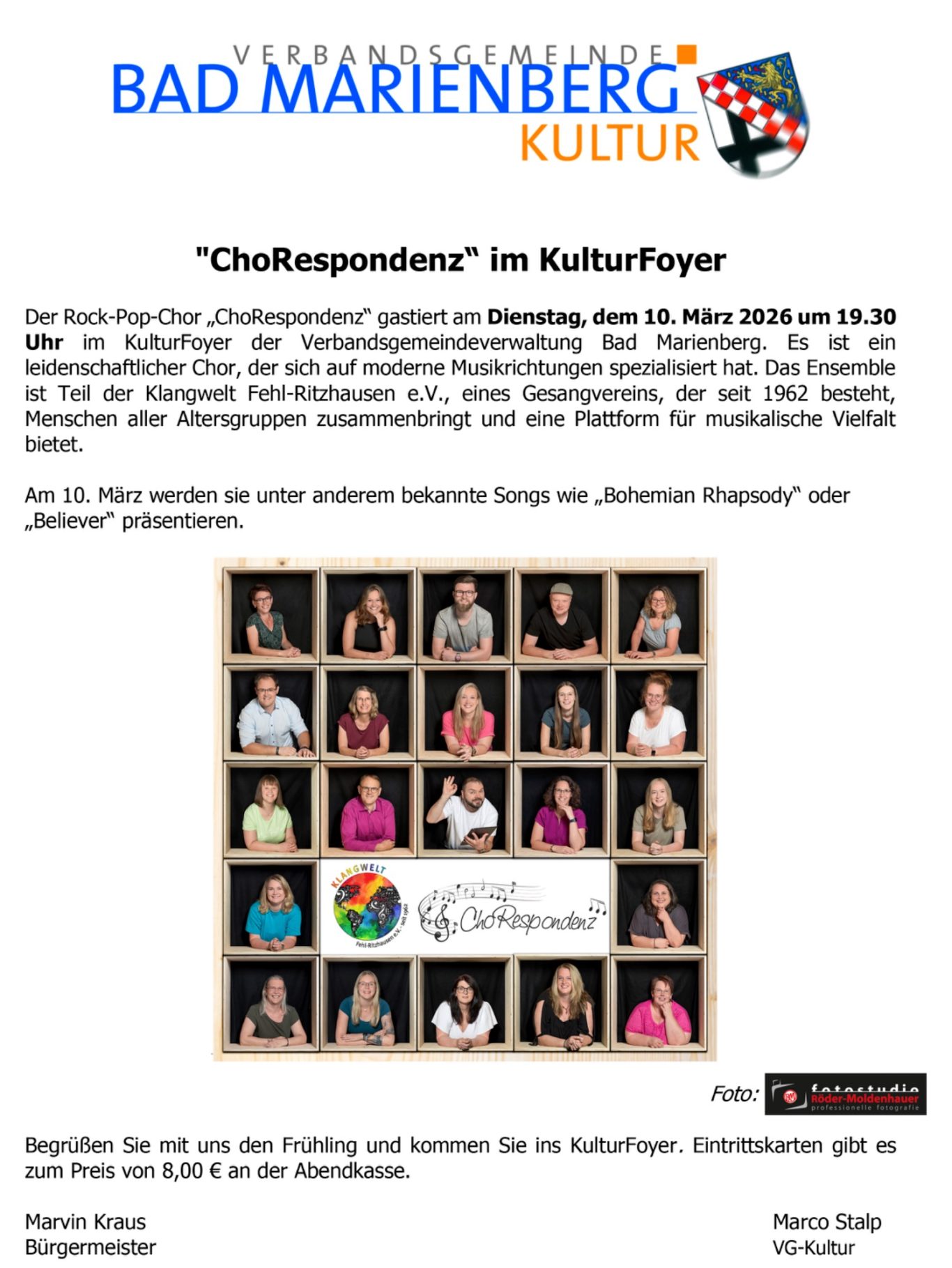 KulturFoyer in der VG Bad Mbg.